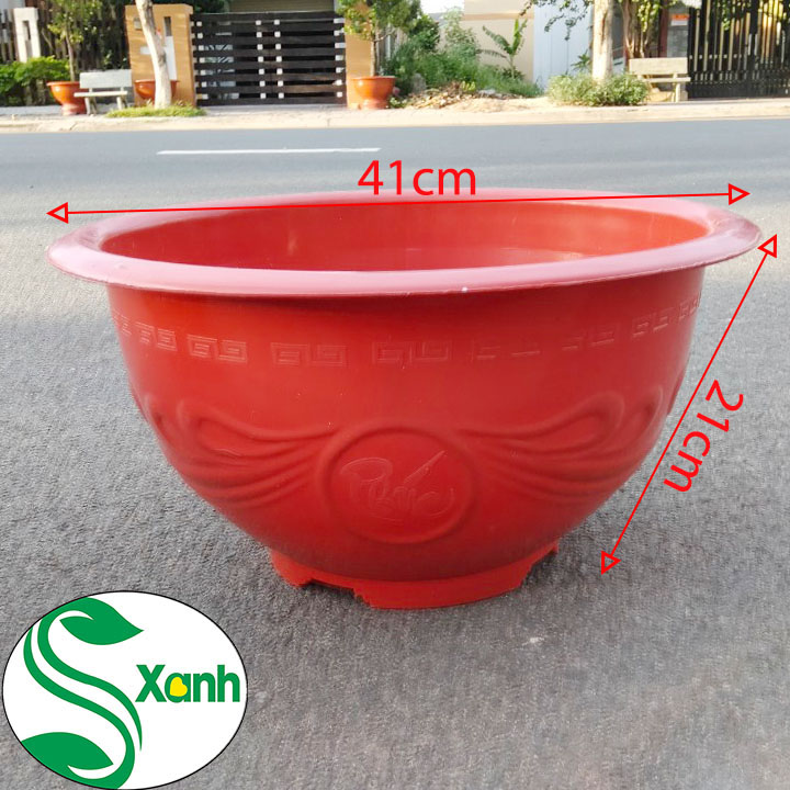 Chậu Nhựa Đỏ Trồng Cây T43
