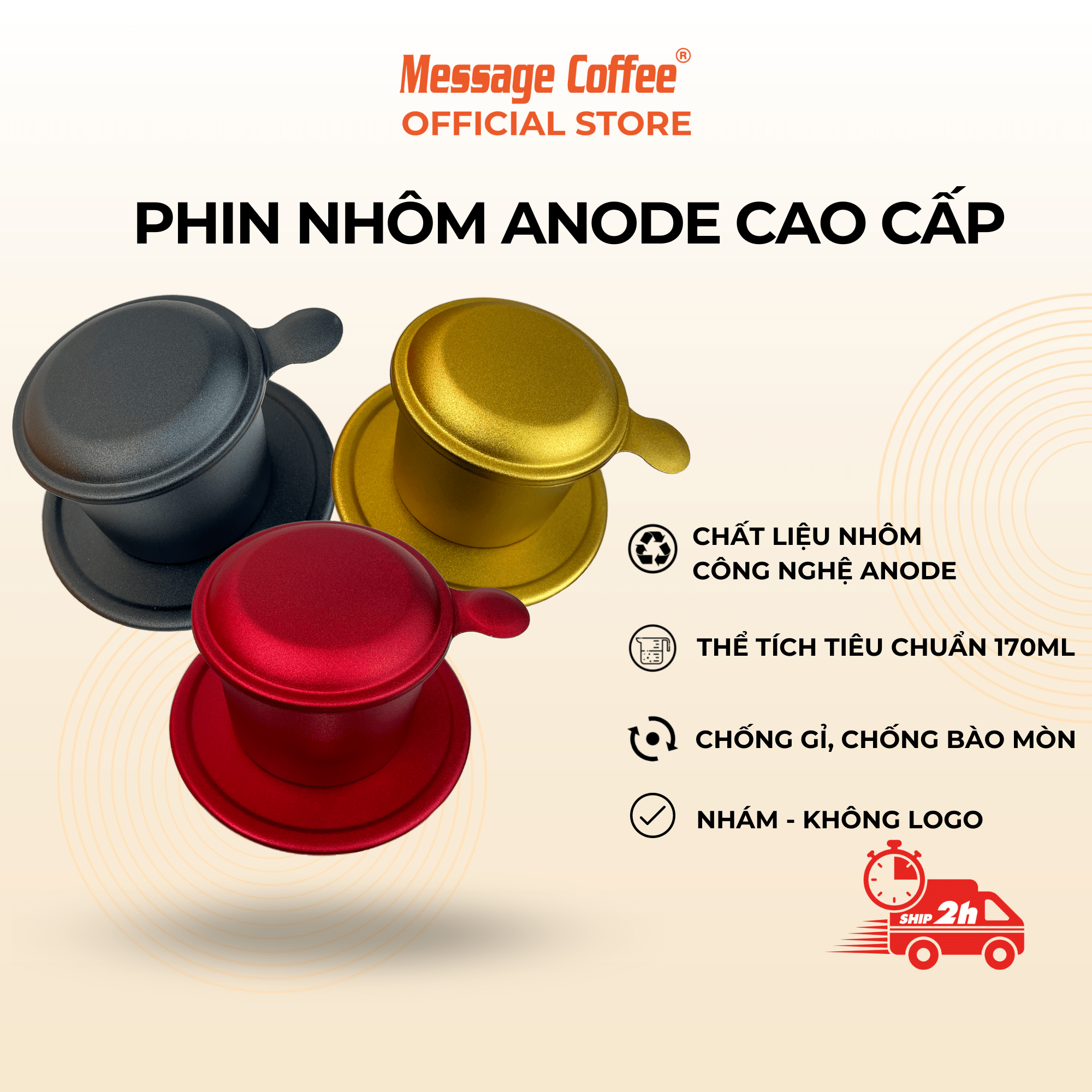 Phin Nhôm ANODE cao cấp phiên bản PREMIUM từ Message Coffee