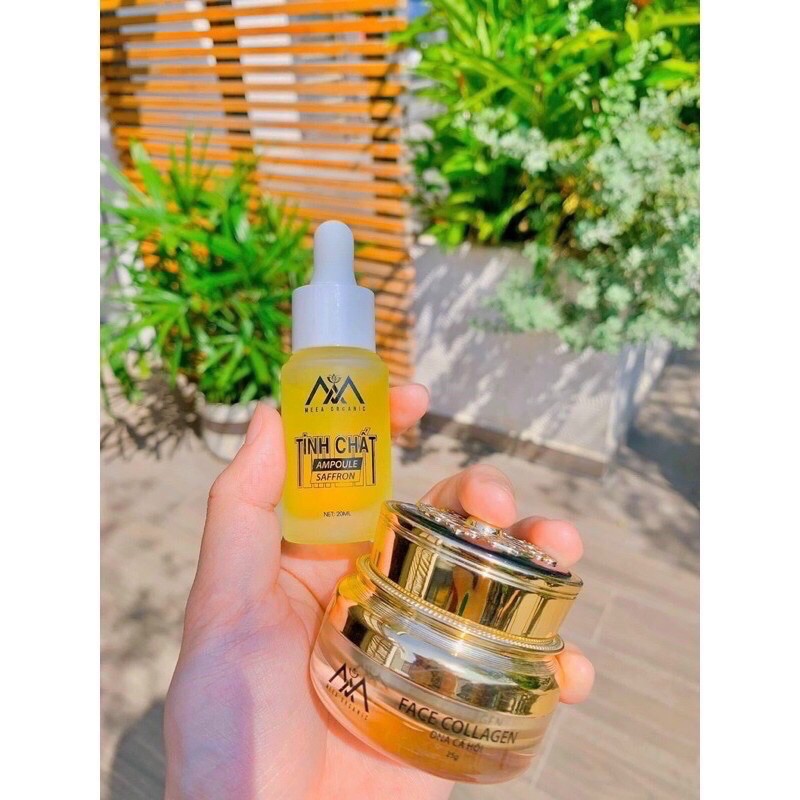 [Chính Hãng] Combo Face Collagen DNA Cá Hồi MEEA Organic và Tinh chất ampoule saffron