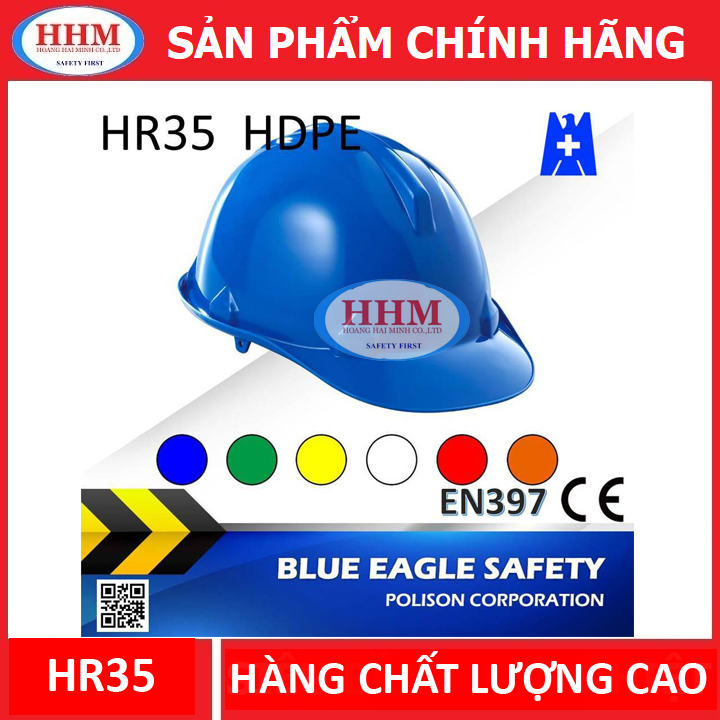 Nón bảo hộ blue eagle hr35 nhựa pe núm vặn