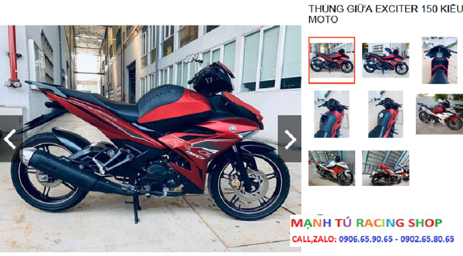 Thùng giữa gắn exciter 150 moto art
