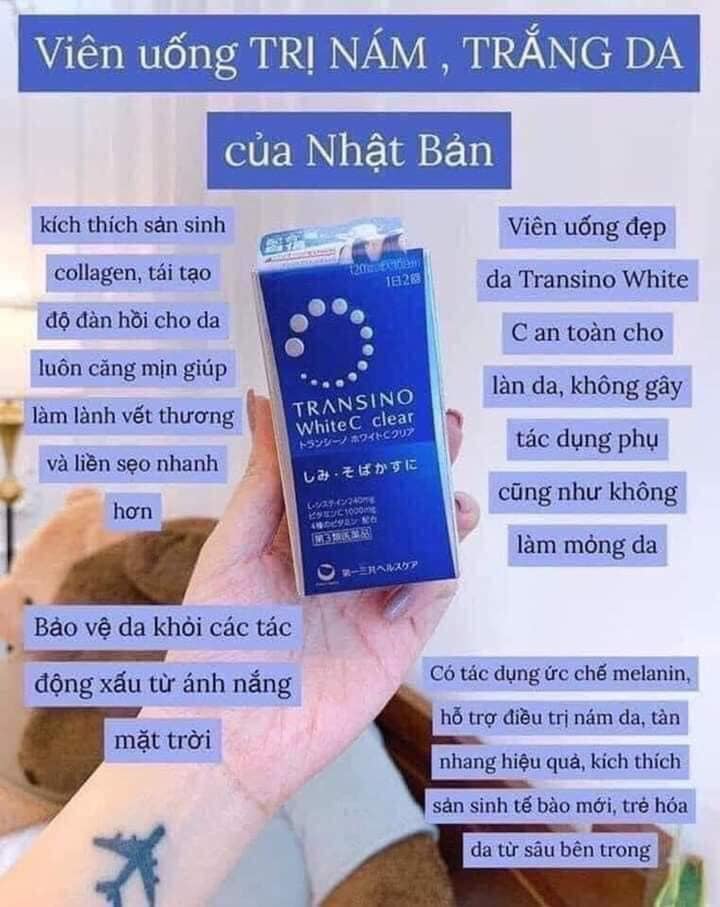 Viên Uống Trắng Da, Giảm Nám Transino White C Clear Nhật Bản
