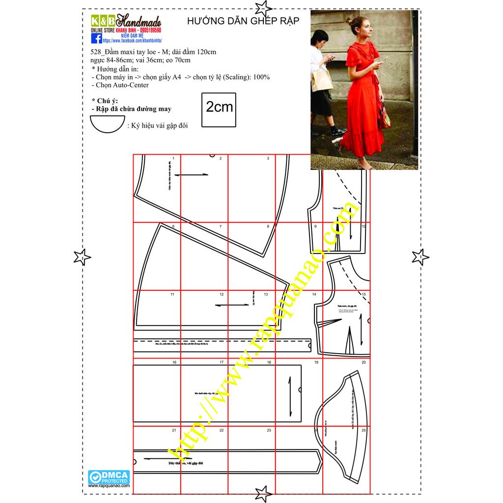 Rập đầm maxi mã 528 - giấy A0 (BẢN VẼ)