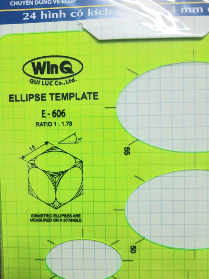 Thước Elip (ellipse), nhựa