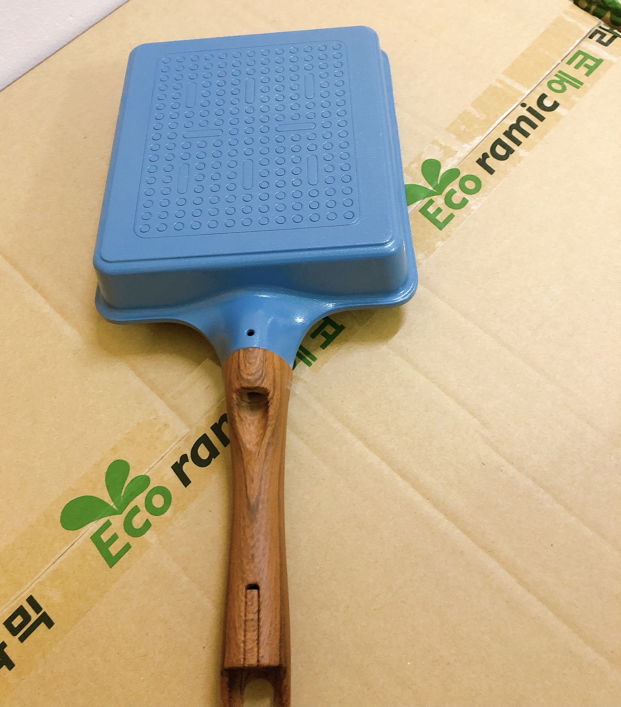 Chảo Đúc Vuông Trưng vân Đá Ecoramic Size 15*18 Cm Dùng Được Bếp Từ