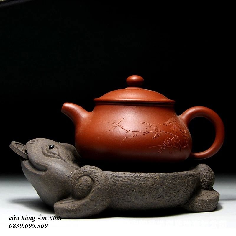 Thuyền trà dưỡng ấm Tử Sa (Dáng Thiềm Thừ Tích Thủy)