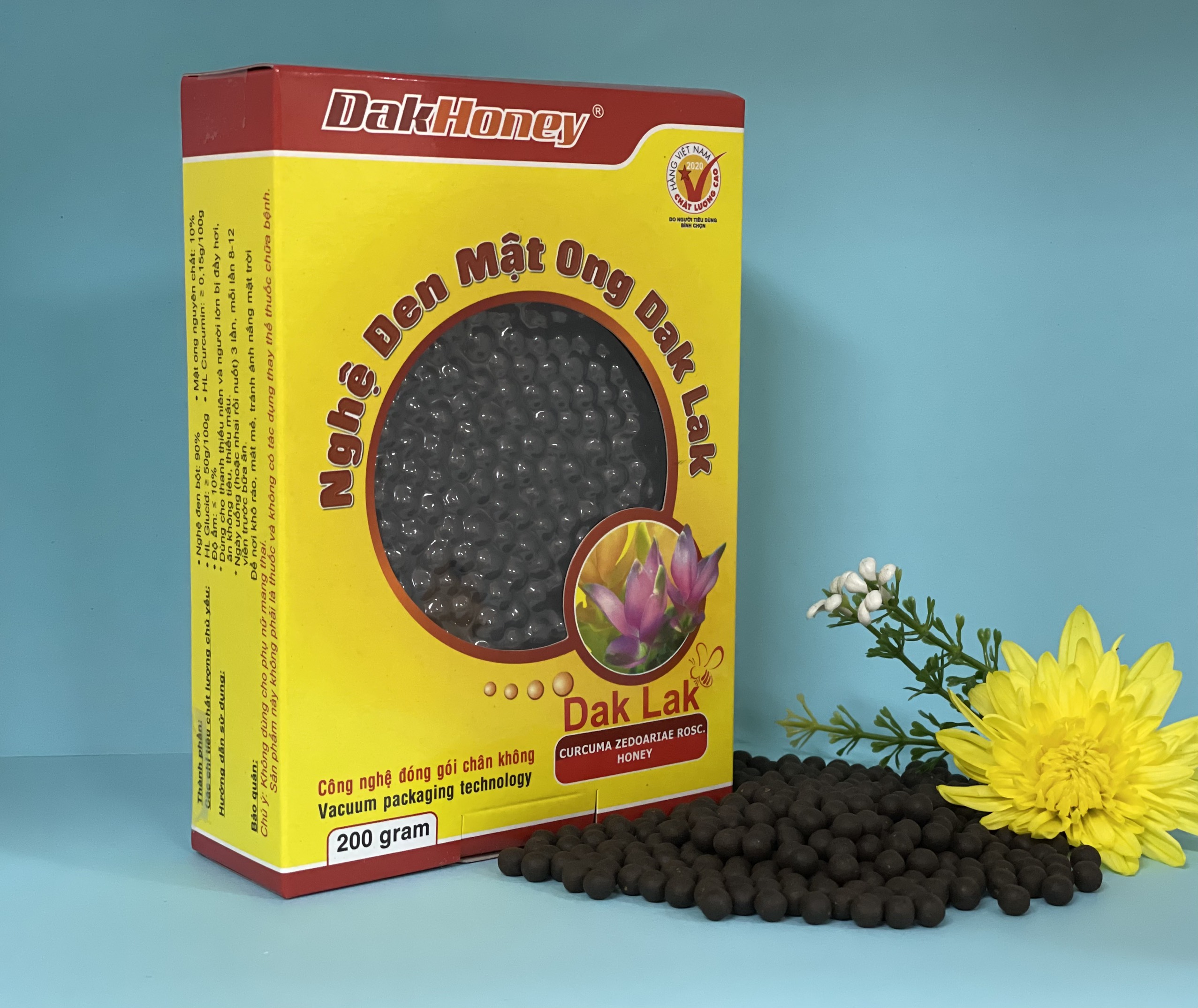 NGHỆ ĐEN MẬT ONG DAKHONEY HỘP 200G