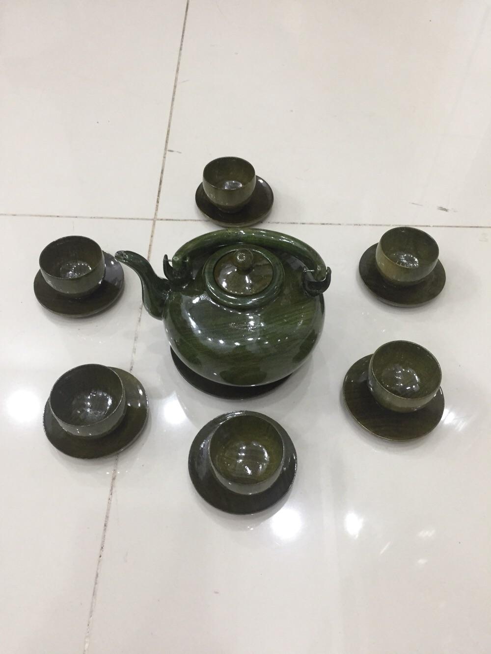 [HCM]Bộ bình trà gỗ đổi màu gồm 1 bình 6 tách và đĩa