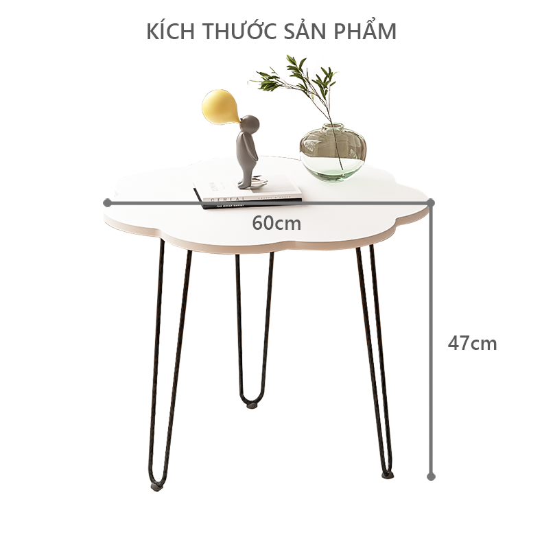Bàn trà đám mây chân sắt uốn cong - GM63/GM83