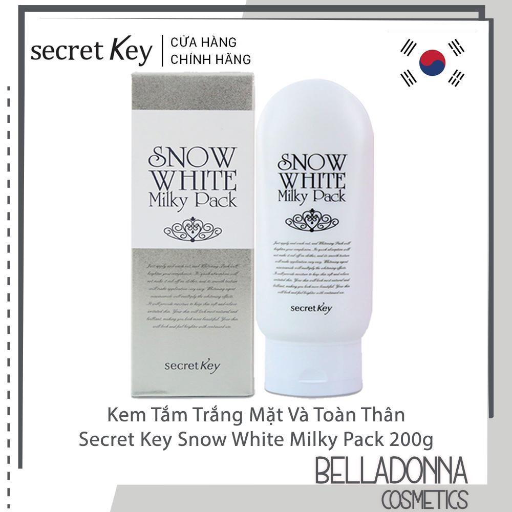 Kem Tắm Trắng Da Mặt Và Toàn Thân Secret Key Snow White Milky Pack 200g