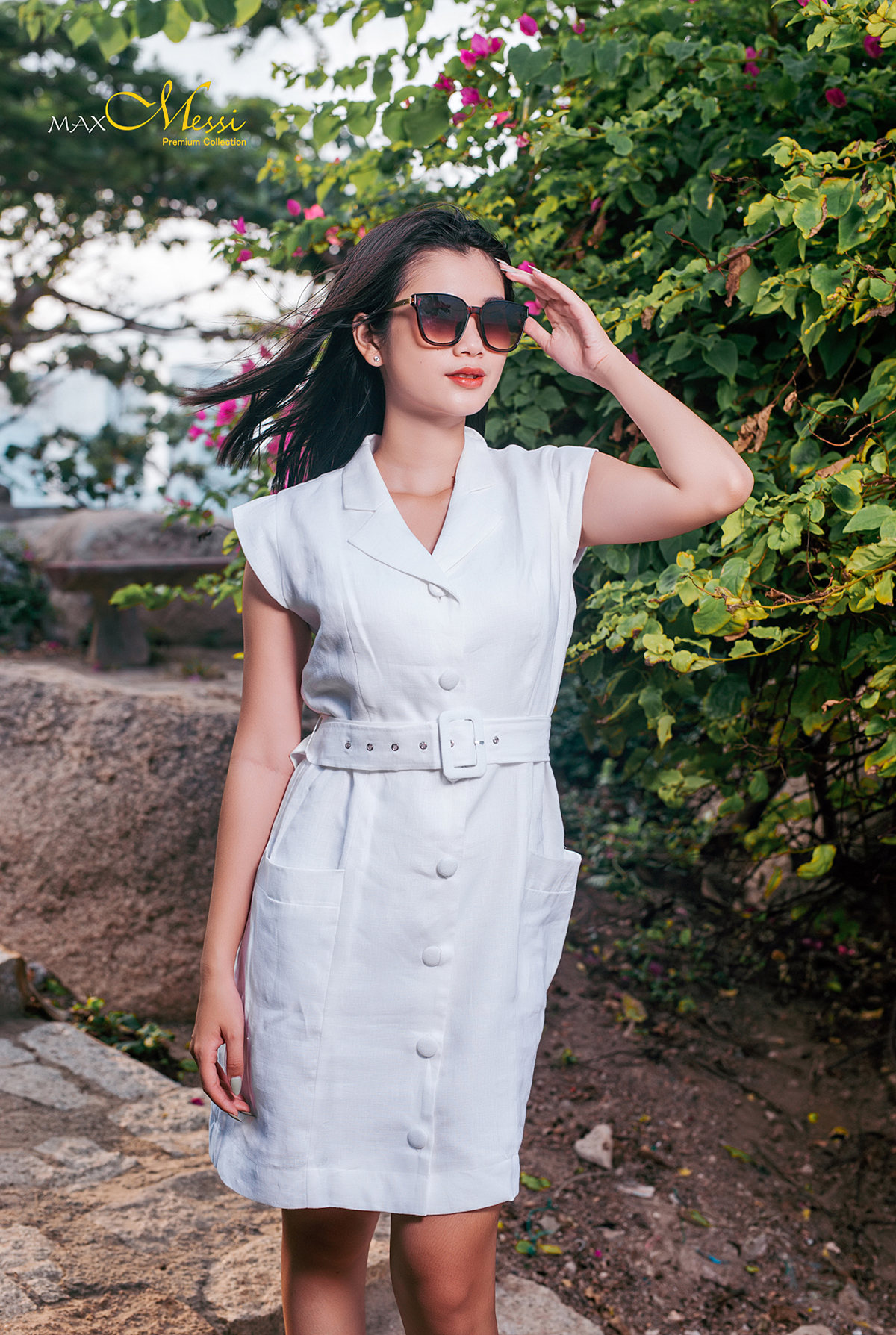 [HCM]Đầm linen công sở giả vest ISLA - MaxMessi