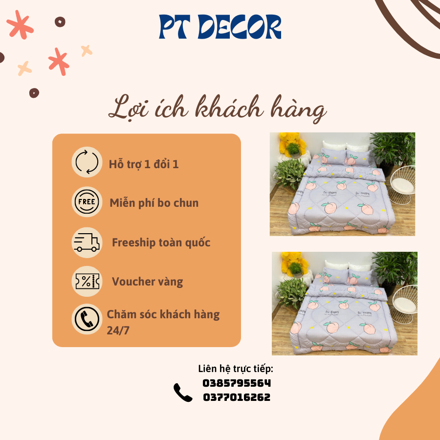 Bộ Chăn Phao 5 Món ( Gồm 1 Chăn Phao + 1 Ga Bo Chun + 2 Vỏ Gối Nằm + 1 Vỏ Gối Ôm) Mẫu Phao 38