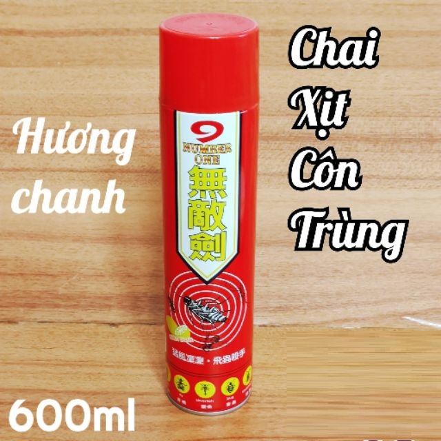 Bình xịt muỗi - côn trùng number one chai lớn 600ml hương chanh