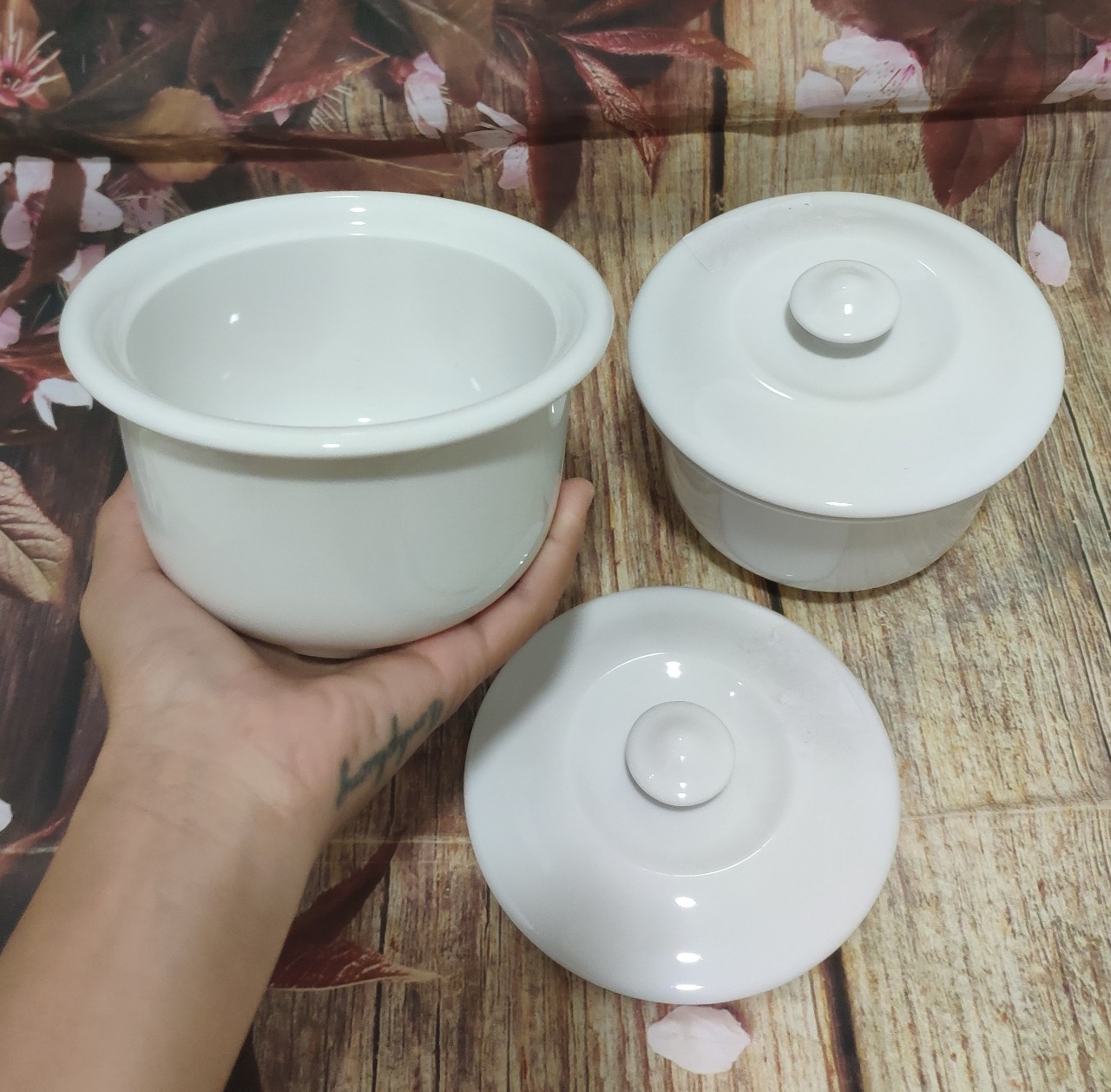 Thố chưng yến sứ Minh Long loại lớn - thố chưng yến sứ minh long loại lớn