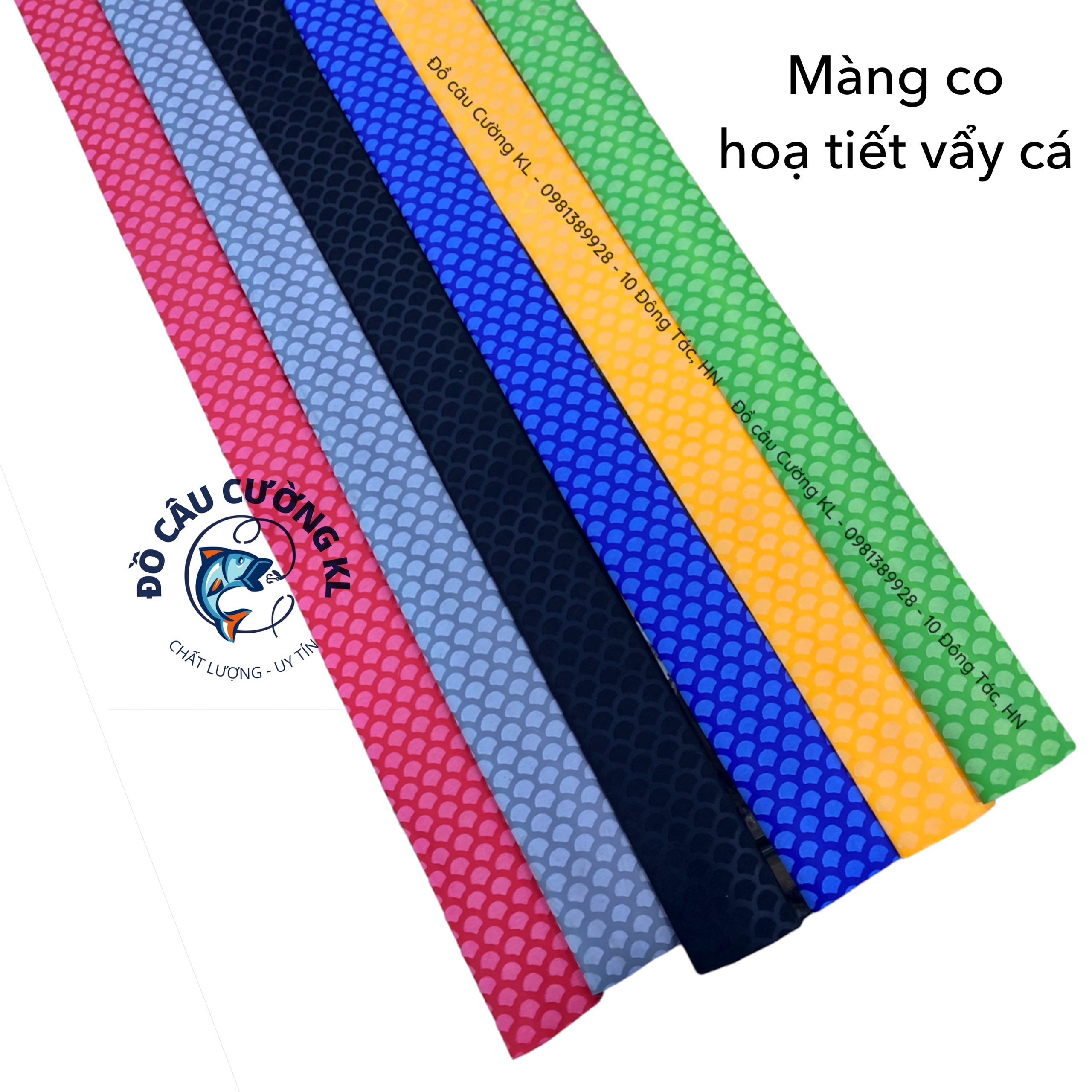 Màng co cần câu phi 25, 28, 30 và phi 32 họa tiết vảy rắn các màu