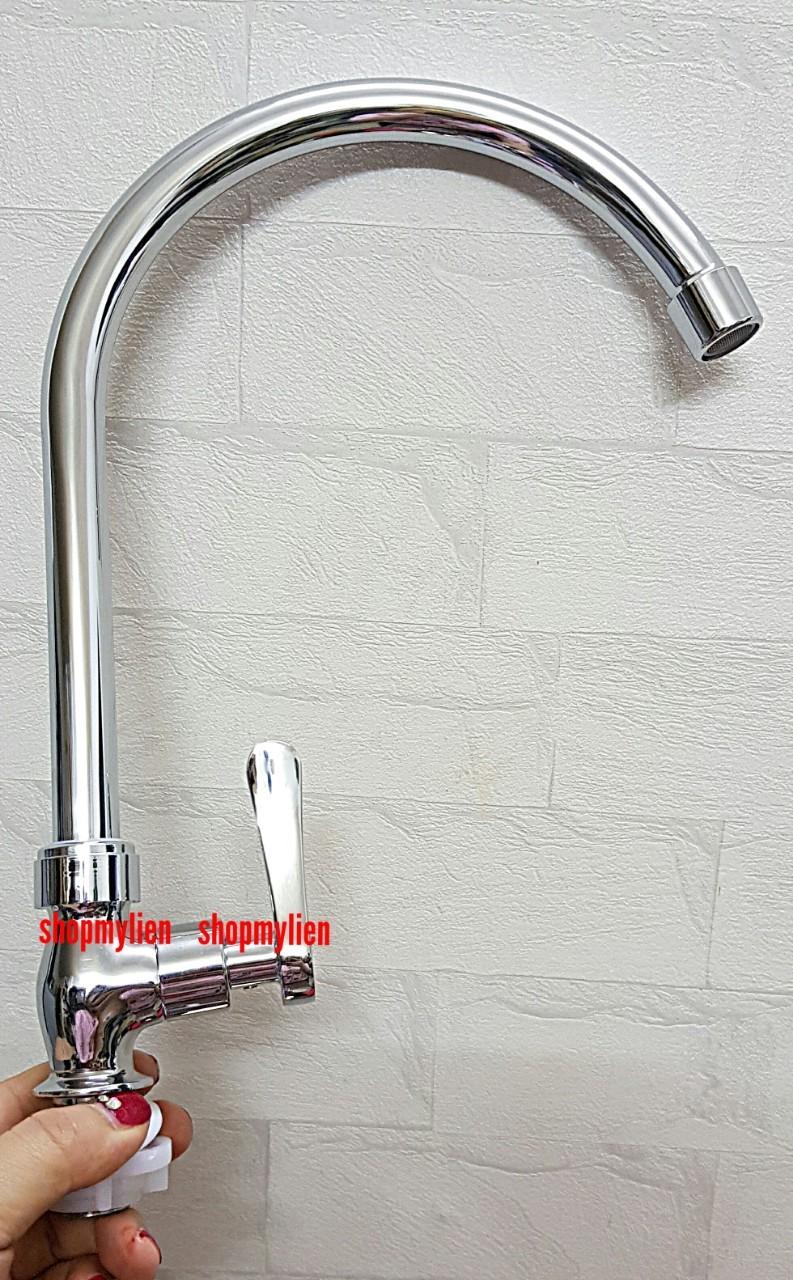 Vòi rửa chén lạnh cong inox vòi rửa chén bát xoay 360⁰. Giá rẻ nhất toàn quốc