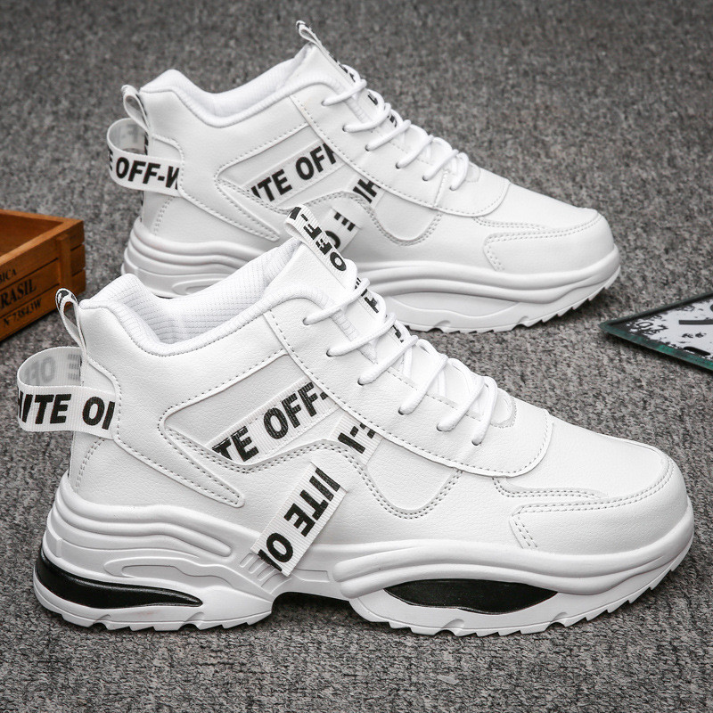 Giày sneaker nam cao| giày đế cao white off màu trắng size