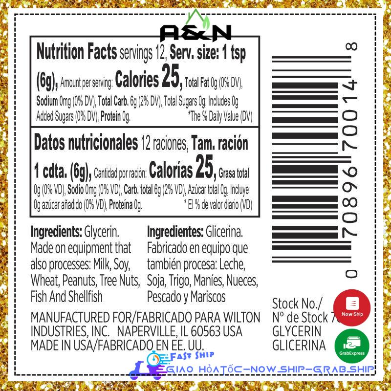 Dung dịch Wilton Glycerin Vegetable - made in USA