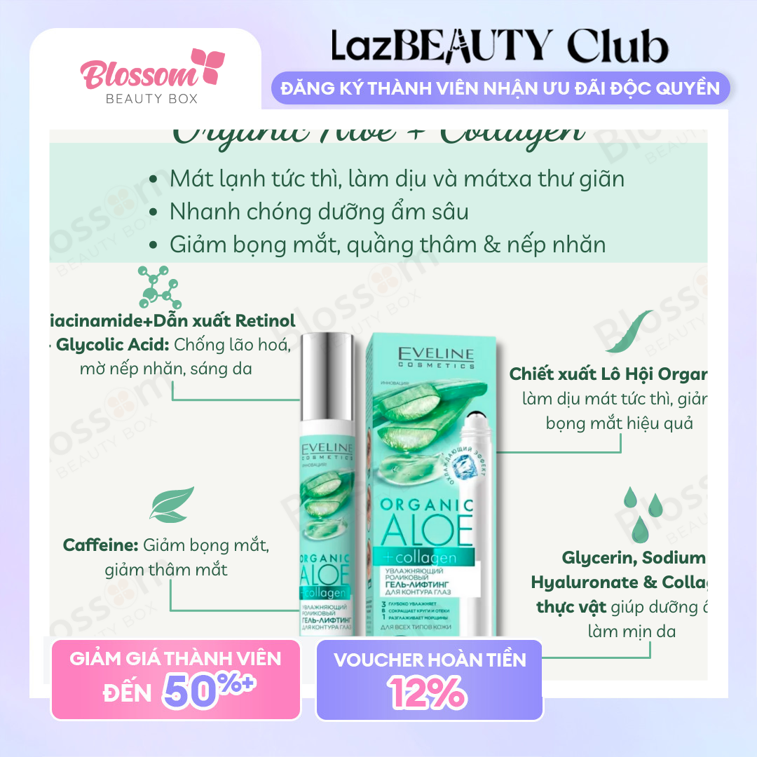 Lăn mắt lạnh EVELINE giảm quầng thâm, bọng mắt
