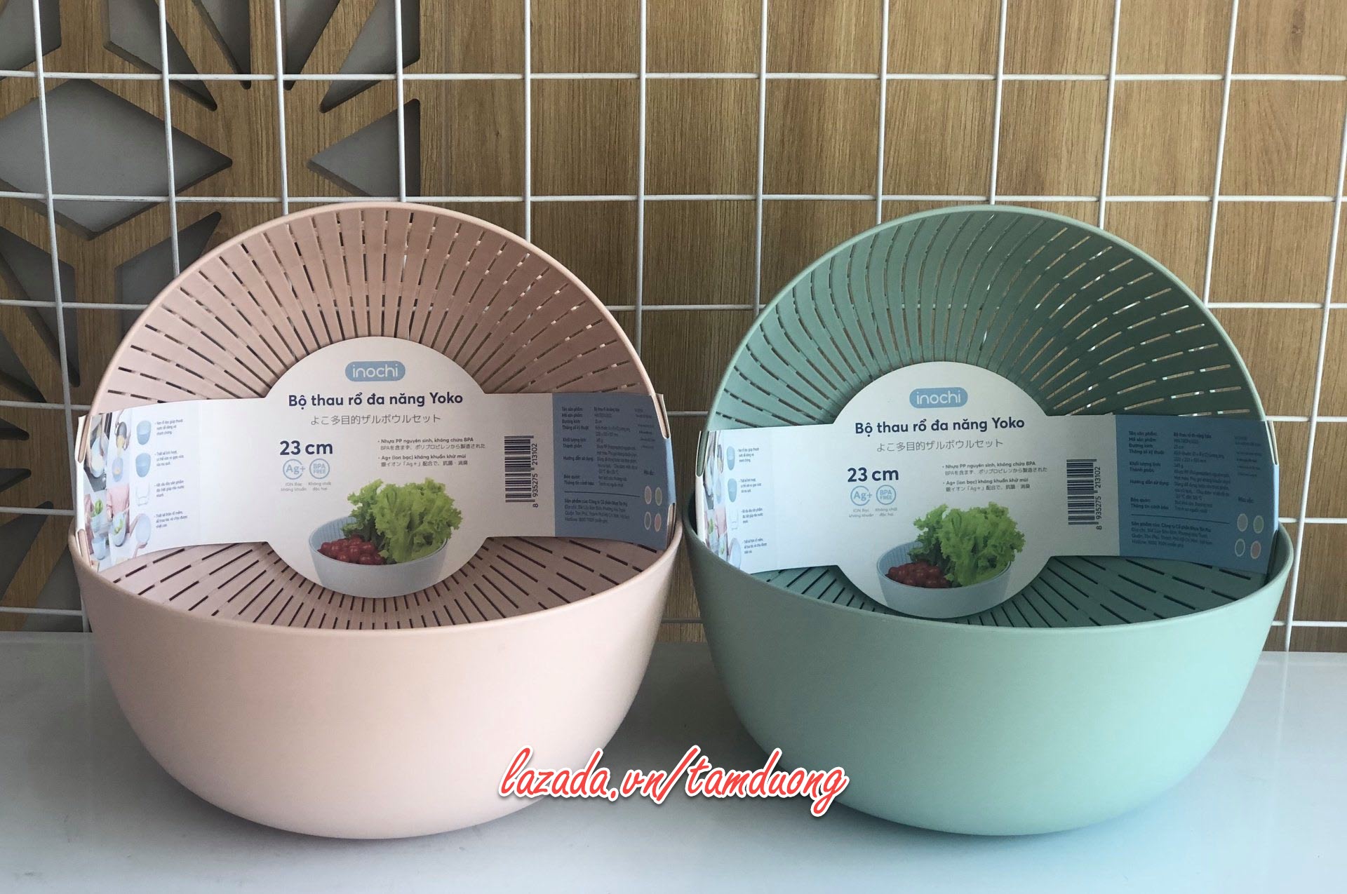 Bộ thau rổ đa năng inochi 23cm (phong cách tiêu chuẩn Nhật) [HCM-Giao hoả tốc 2h]