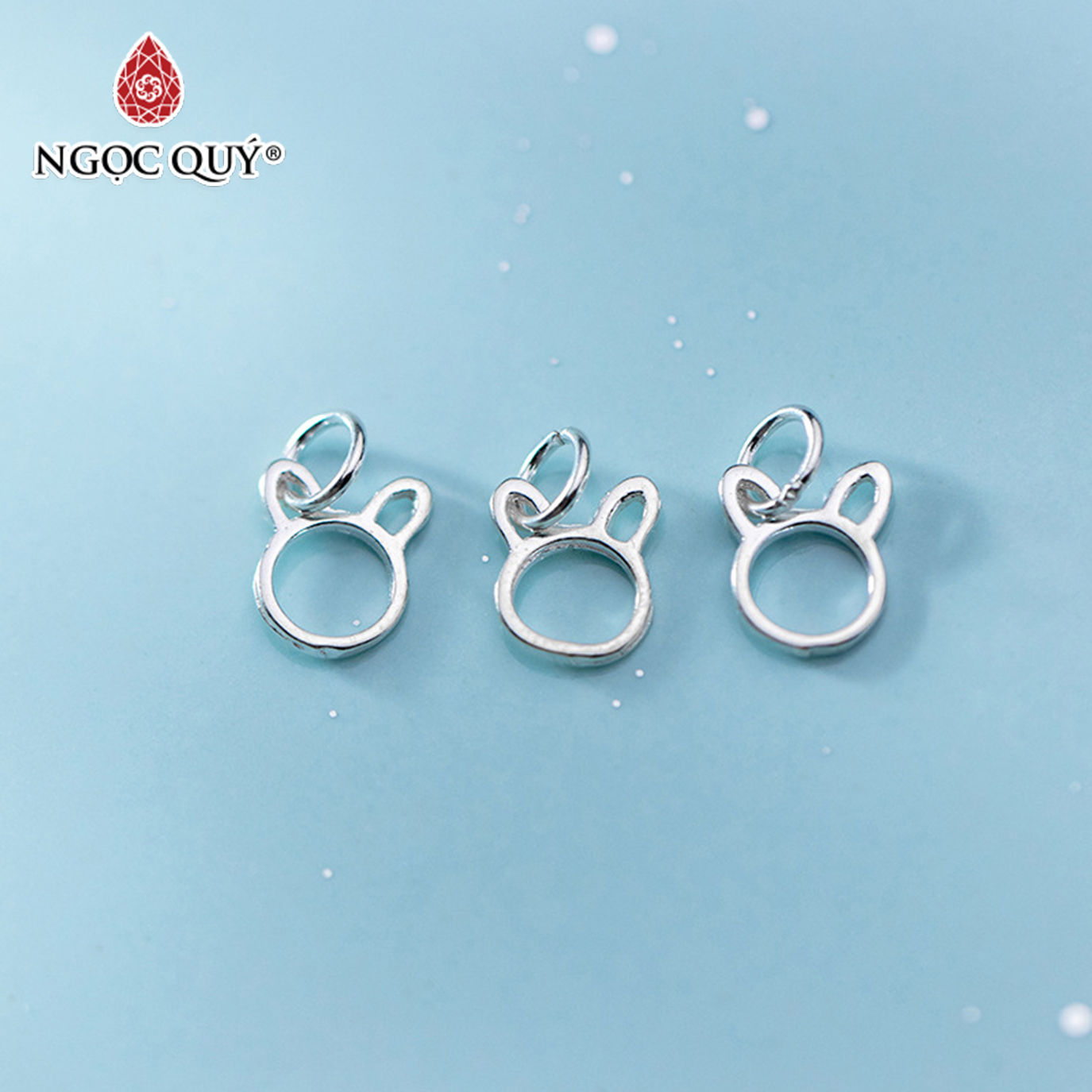 [HCM]Charm bạc đầu thỏ treo - Ngọc Quý Gemstones