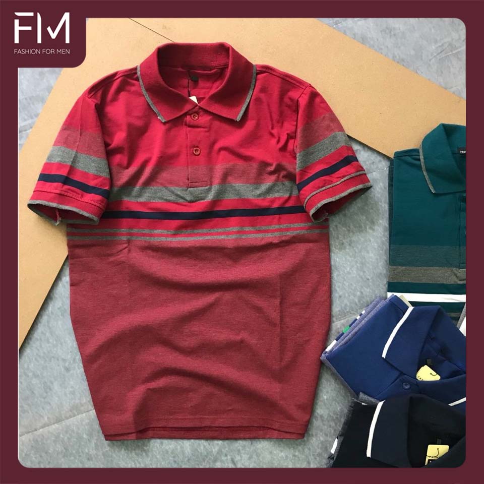 Formen shop new high-grade slim fit round neck stripe T-shirt fmp0254