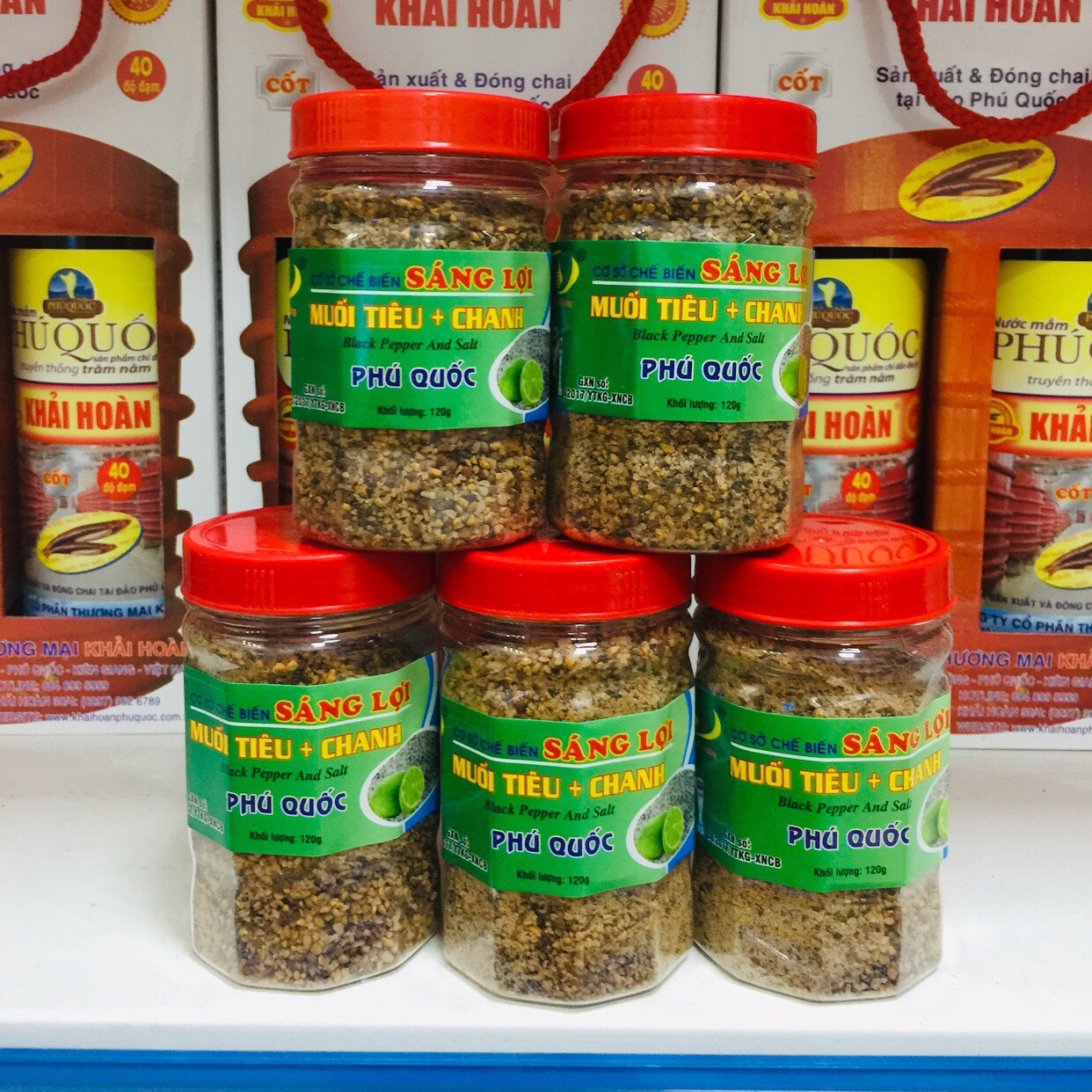 Combo 5 hũ muối tiêu chanh SÁNG LỢI 120gr