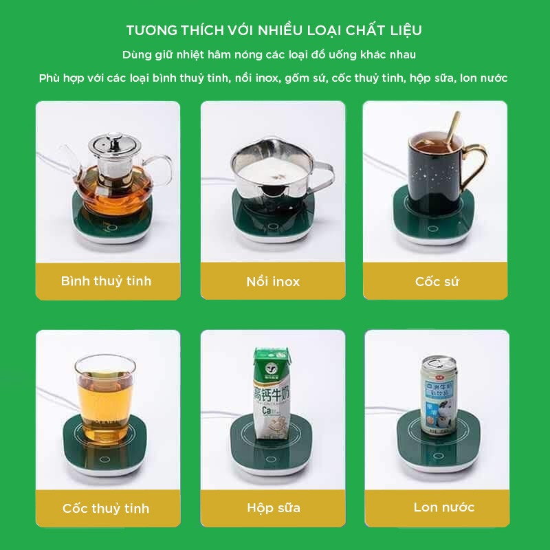 Bộ ly điện, cốc điện hâm nóng Lucky thông minh, Cảm Ứng Đa Năng - Cốc Hâm Nóng -Ly Chưng Yến -Thích Hợp Làm Quà Tặng.