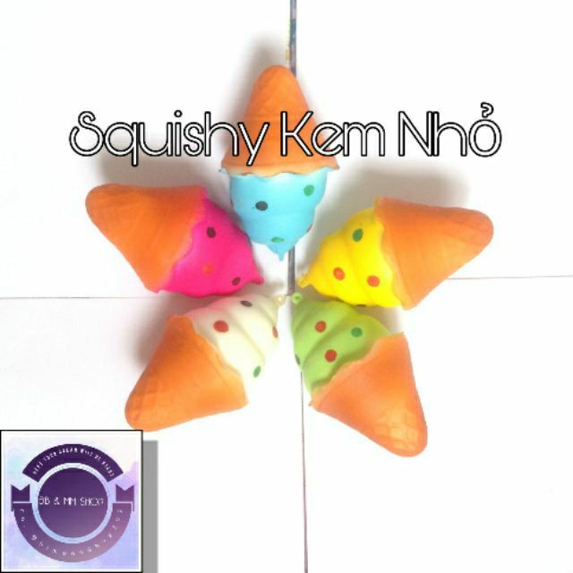Squishy kem chibi, kem nhỏ nhiều màu