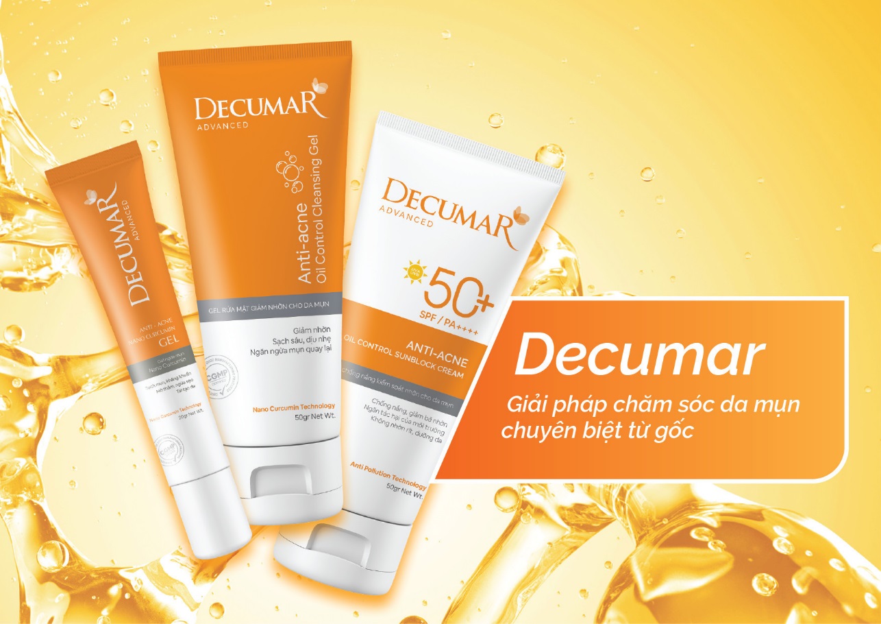Combo gel ngừa mụn và gel rửa mặt giảm nhờn Decumar Advanced (20g và 50g)