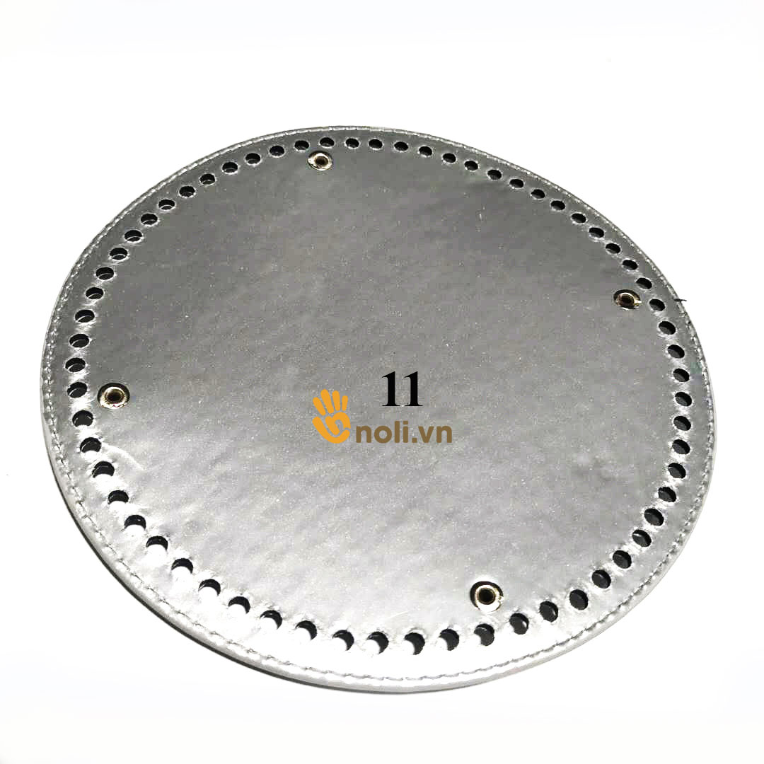 Đế túi tròn da PU đục lỗ sẵn 19x19 cm