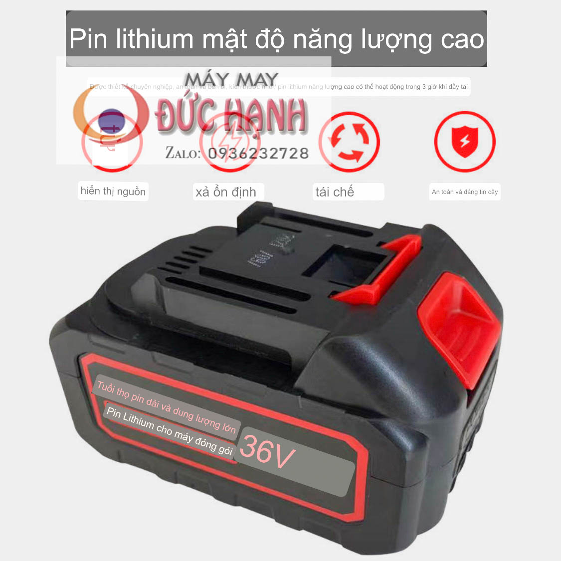 Pin máy khâu bao gk9-500 >pin máy may bao bì cầm tay đa năng