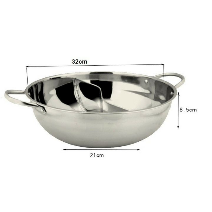 Nồi lẩu inox 2 ngăn 30cm