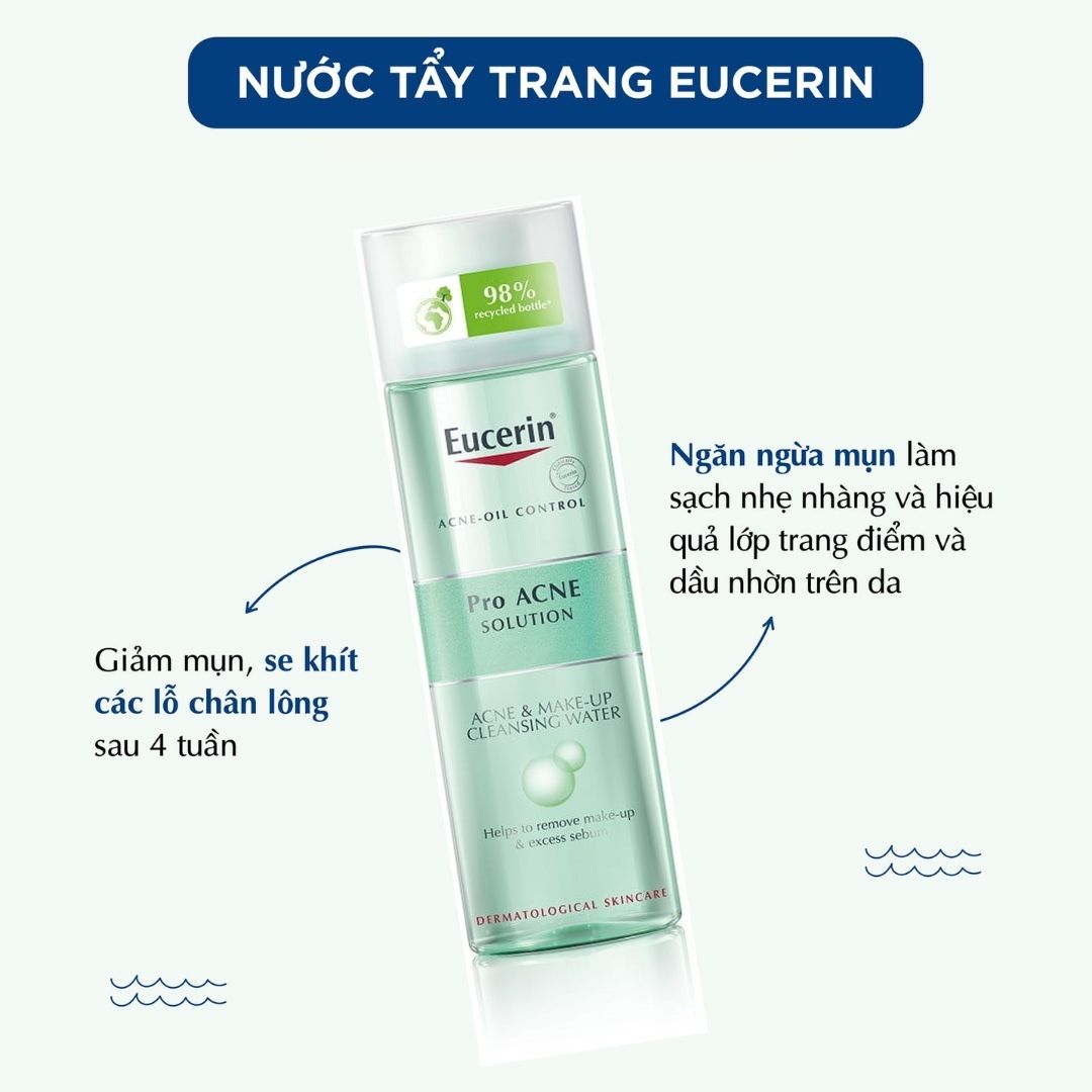Nước Tẩy Trang Eucerin Cho Da Dầu Mụn - EUCERIN ProACNE Solution Acne & Makeup Cleansing Water 200ml