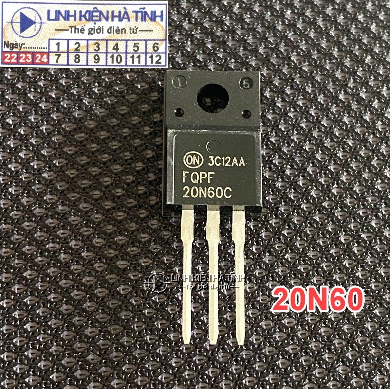 Combo 2 con Mosfet 20N60 TO-220F 20A 600V Kênh N (FQPF 20N60C FQPF20N60C)