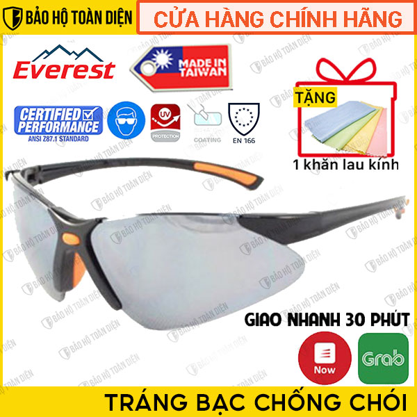 [HCM] Kính bảo hộ chống tia UV Everest EV304 _ Chống bụi chống nắng | Kính bảo hộ chống giọt bắn chống va đập. Tiêu chuẩn Châu Âu