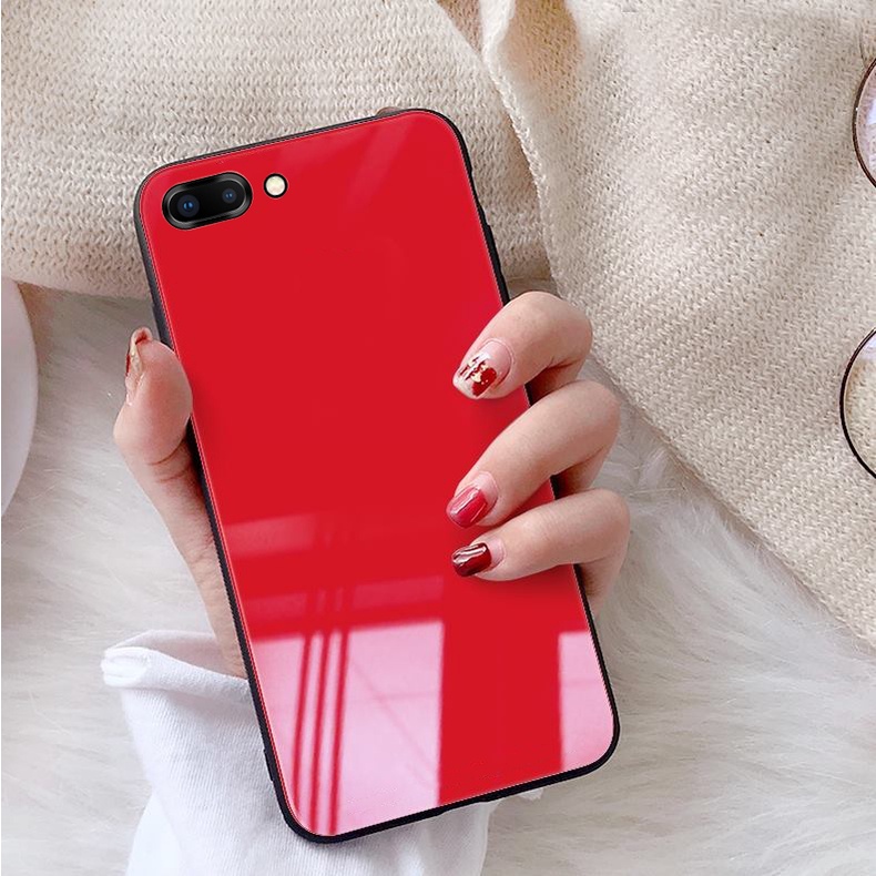 Ốp lưng oppo a3s, a5, a12e, realme c1 mặt kính gương sáng bóng cao cấp