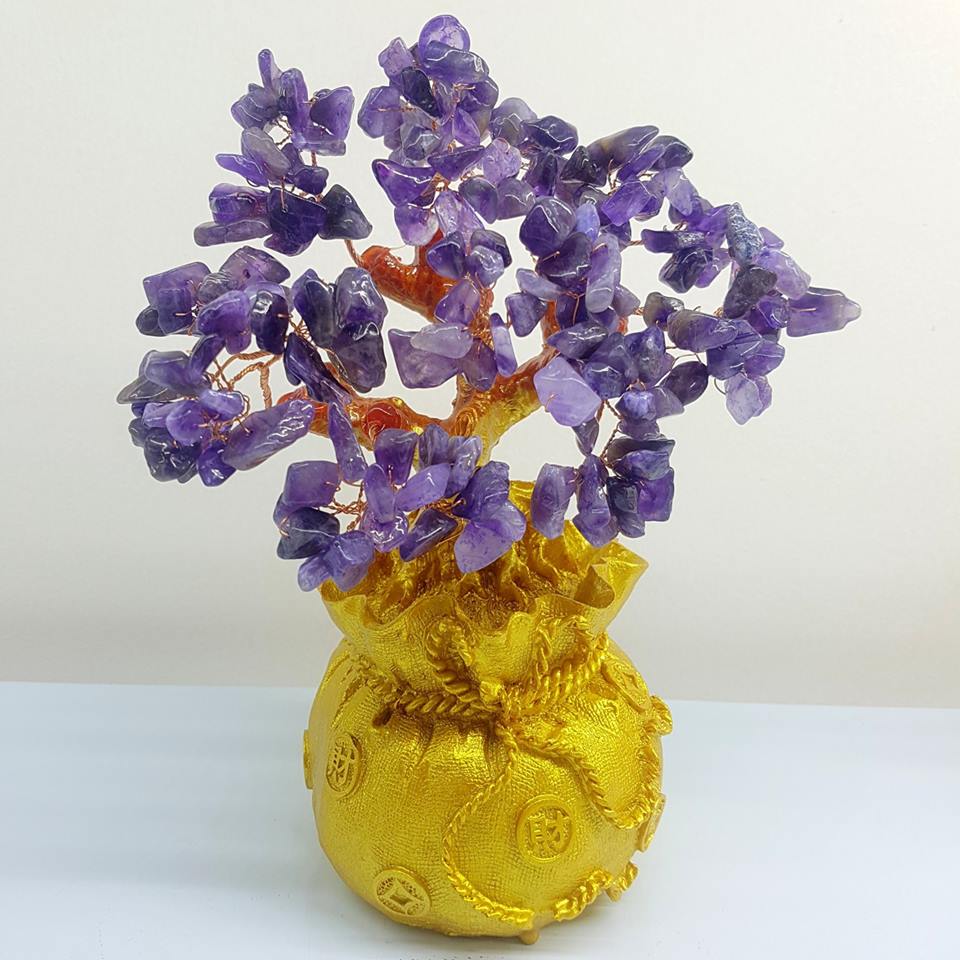 Cây tài lộc đá thạch anh 19cm