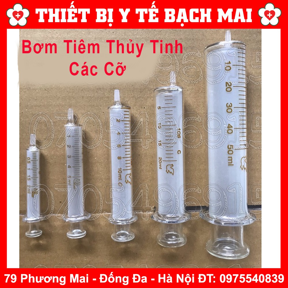 Bơm tiêm thuỷ tinh các kích cỡ 2ml, 5ml, 10ml, 20ml, 50ml - 5ml