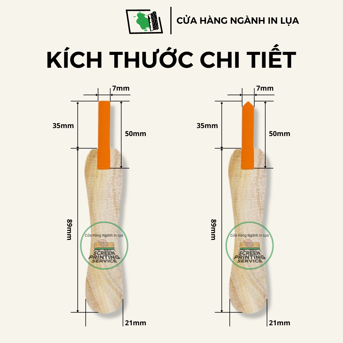 Dao gạt mực in lụa dày 7mm, độ cứng 70 độ (Mềm)