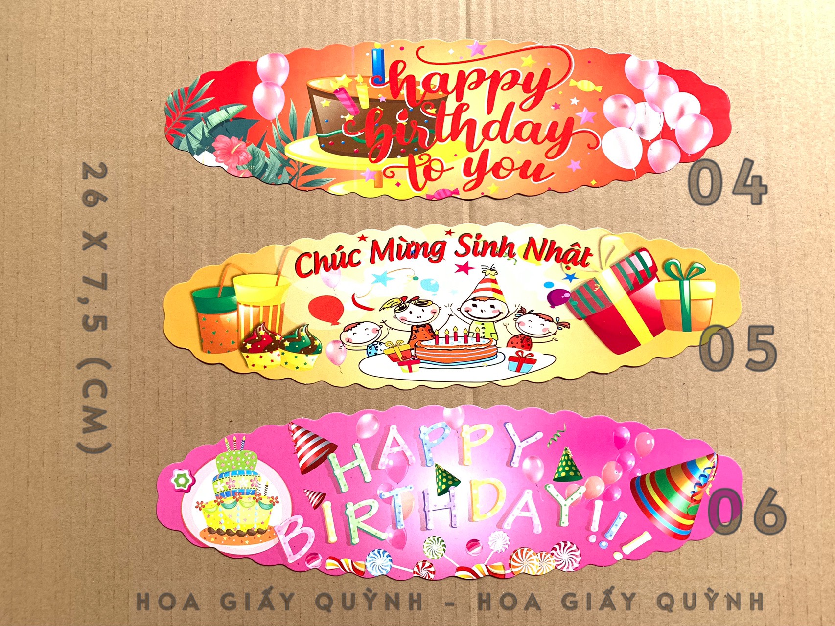 Banner, Chữ (thiệp) chúc mừng sinh nhật size trung & lớn