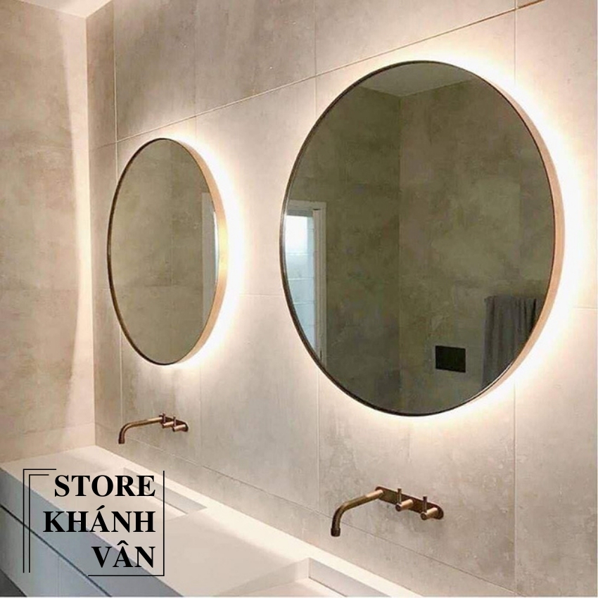 Gương Tròn Treo Tường Khung Thép Tĩnh Điện Cao Cấp D50 - Gương tròn cao cấp D50 - Gương tròn khung thép tĩnh điện D50 - Gương tròn trang trí treo tường D50 - sản phẩm có kèm vít treo tường - Gương tròn D50 - Khánh Vân Store