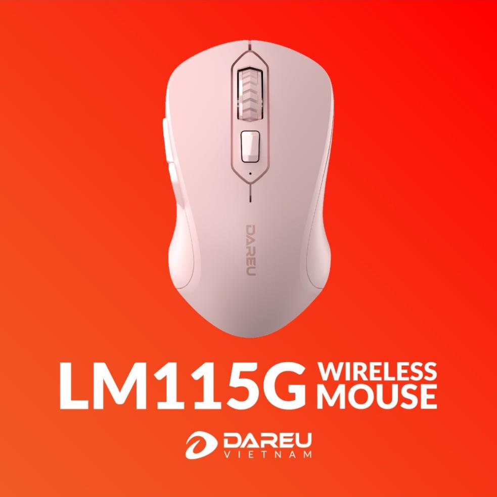 Chuột Không Dây DAREU LM115G PINK WHITE BLACK