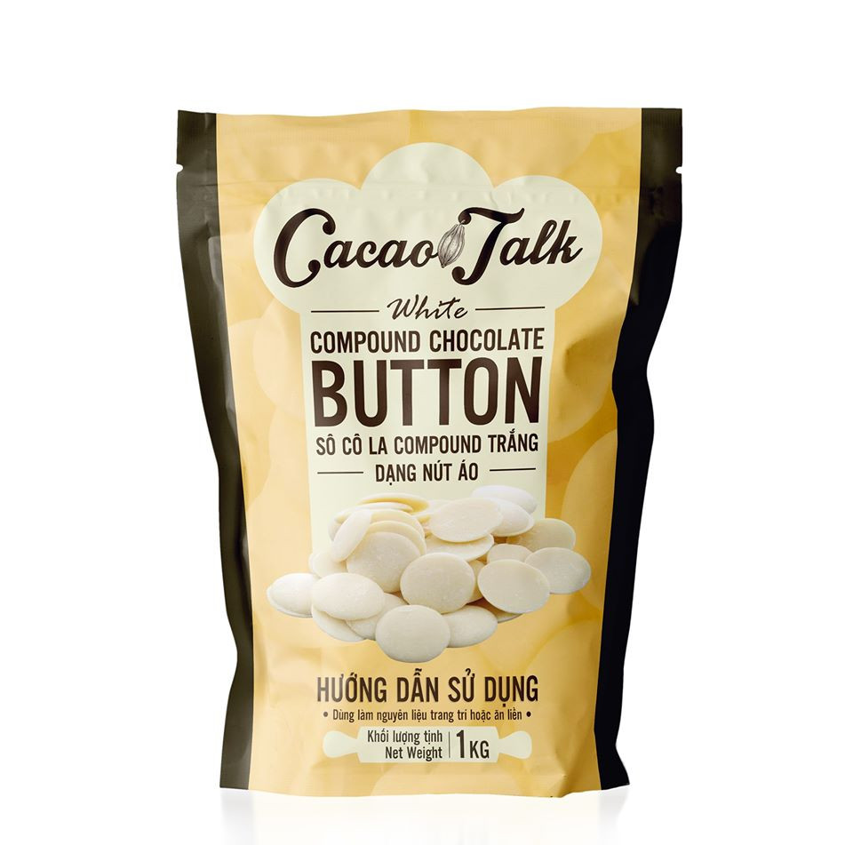 Sô Cô La Compound Trắng Dạng Nút Áo Cacao Talk ( chiết 200 gram)