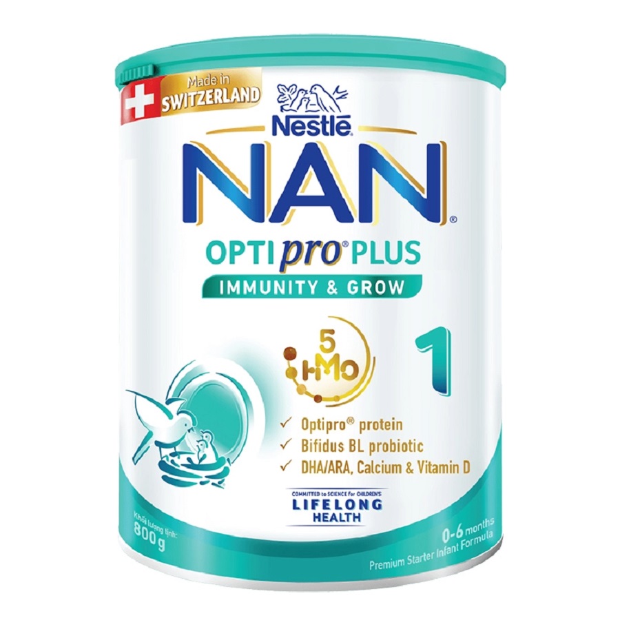Sữa bột Nan Optipro Plus 5HMO số 1 800g (0-6 tháng) Yokids Plaza