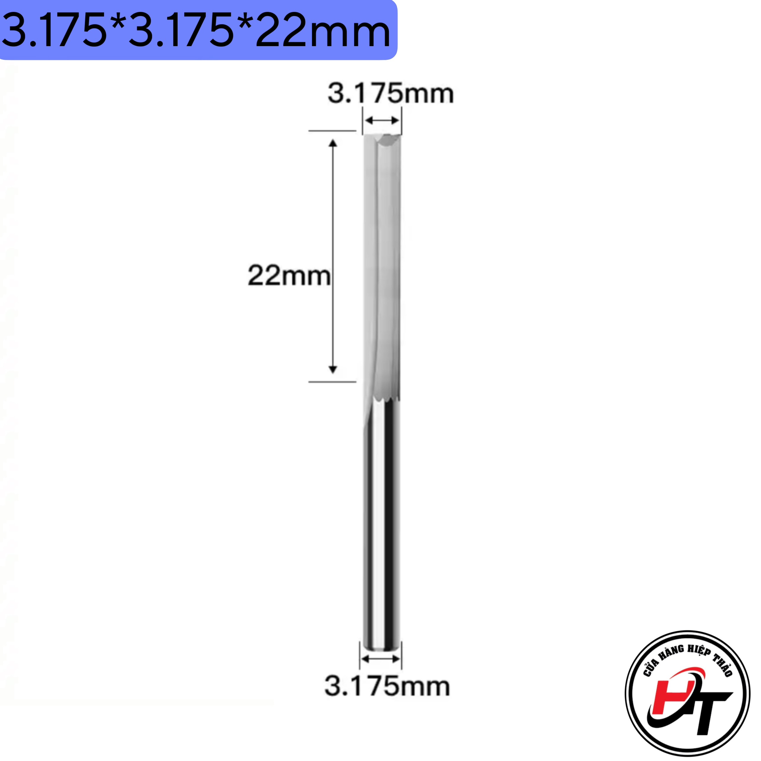 Mũi dao cnc 2 me thẳng mũi phay gỗ lưỡi cắt mdf thân 2 3 4 6mm vàng cnc2m-tv