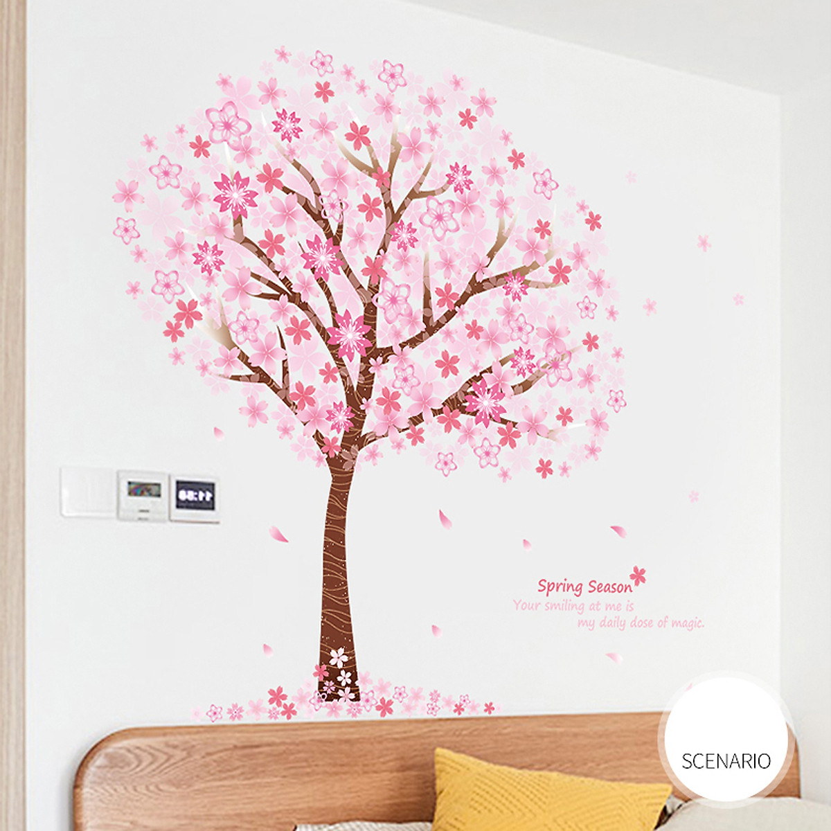 [HCM]DECAL DÁN TƯỜNG TẾT CÂY ĐÀO HỒNG NHỎ