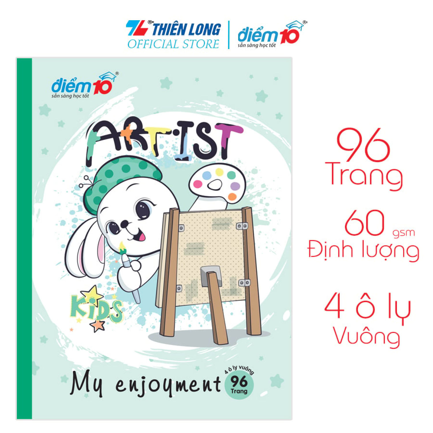 Combo 3-5-10 tập học sinh 96 trang 4 ô ly vuông 60 gsm điểm 10 tp-nb039