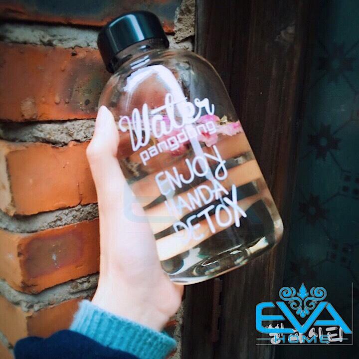 [HCM]Bình Đựng Nước Thuỷ Tinh Detox 600 Ml