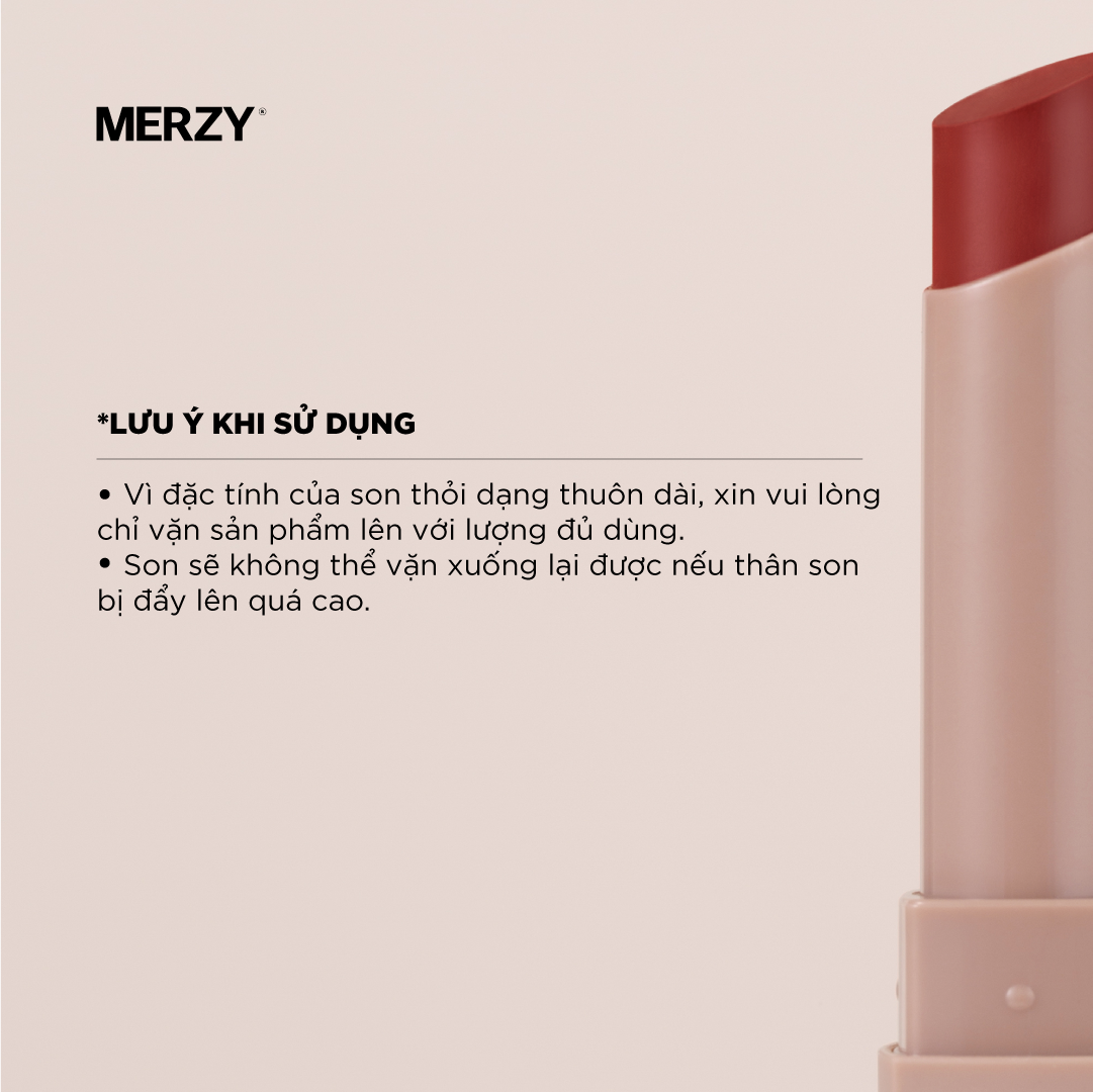 Son thỏi lì, mịn nhẹ, hiệu ứng sương mờ Merzy Academia Cotton Lipstick 1.8g